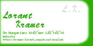 lorant kramer business card